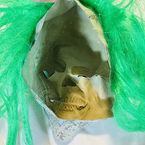 Halloween Clown W/ Green Hair Rubber Mask Midnight Creatures Seasons Adult - Picture 9 of 9